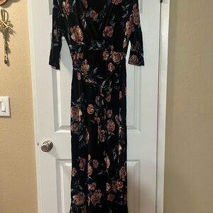Isabel Maternity Black Floral Long Sleeve Dress